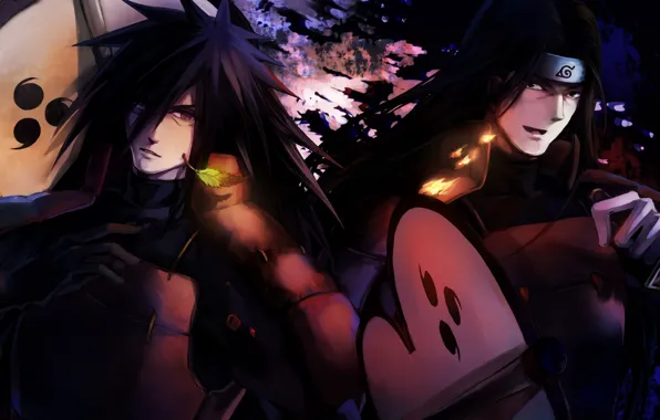 Naruto, art, madara, hashirama, gunby