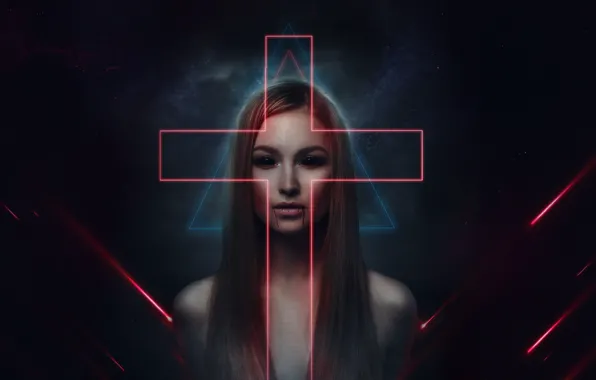 Music, Look, Cross, Style, Girl, Dark, Background, The demon