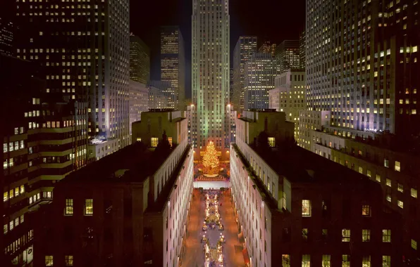 Picture New York, Christmas, USA, Rockefeller center