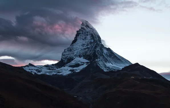 Clouds, mountain, Switzerland, top, Switzerland, mountain, Matterhorn, Matterhorn
