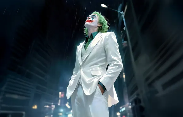 Picture city, night, Joker, suit, villain, crown of chaos