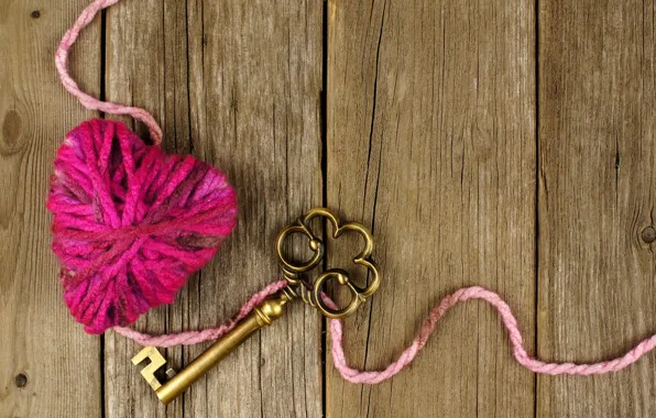 Picture tangle, background, Board, key, hearts, thread