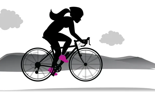 Picture girl, bike, figure