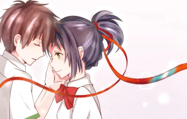 Romance, anime, art, two, Kimi no VA On, Your name