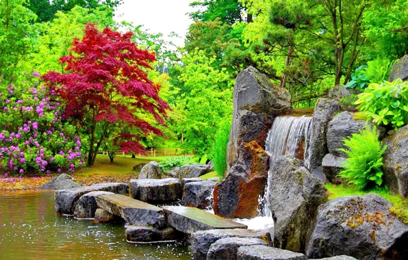 Picture Park, stones, waterfall