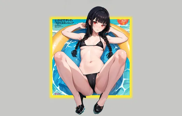 Kawaii, girl, hot, sexy, wet, ocean, anime, water