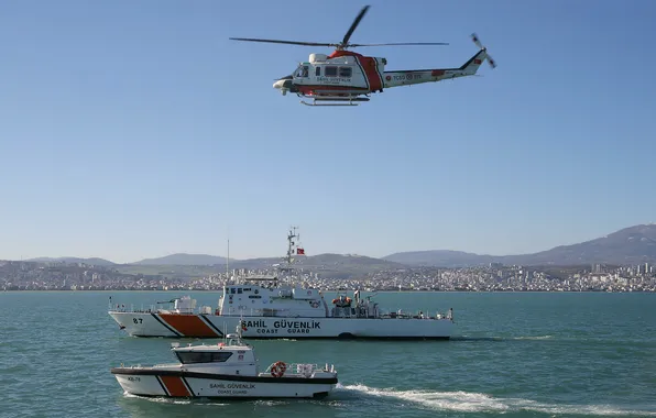Aviation, boats, exercises, Turkish Coast Guard