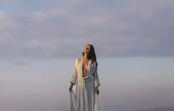 The sky, girl, mood