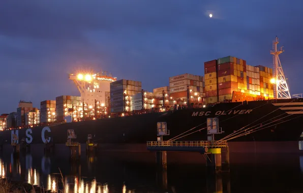 Picture sea, A container ship, MSC OLIVER