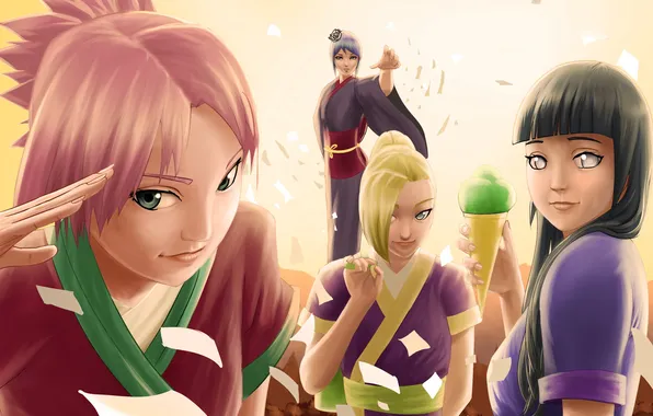 Picture Naruto, anime, Sakura Haruno, Konan, Hinata Hyuga, Ino Yamanaka