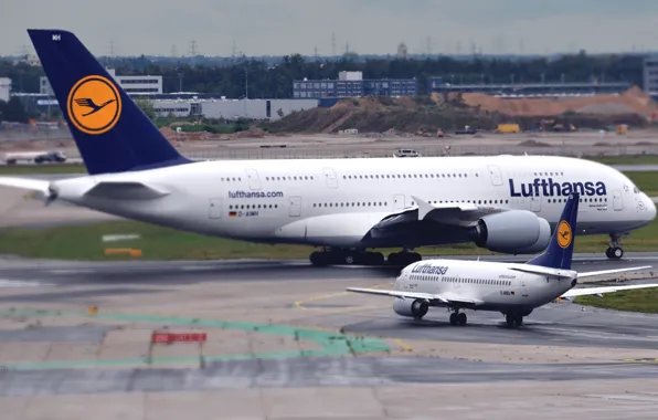 Picture The plane, Boeing, Aviation, A380, Lufthansa, Airbus, 737, Two