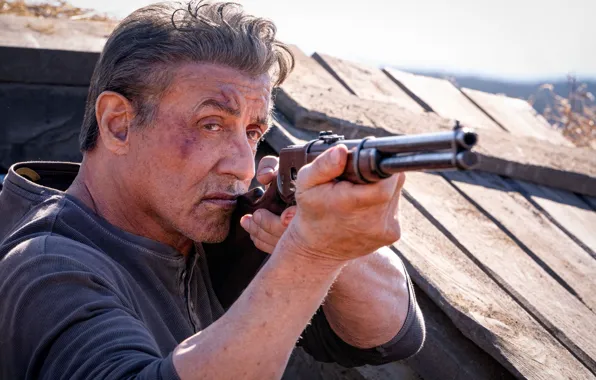 Picture look, pose, rifle, Sylvester Stallone, Sylvester Stallone, John Rambo, Rambo: Last blood, Rambo: Last Blood