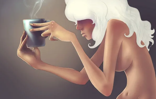 Girl, figure, art, Cup