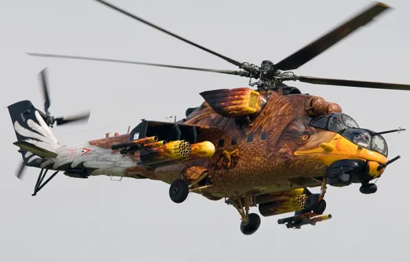 Picture helicopter, airbrushing, weapons, FLIGHT, blades, VIEW, CHASSIS, MI-24