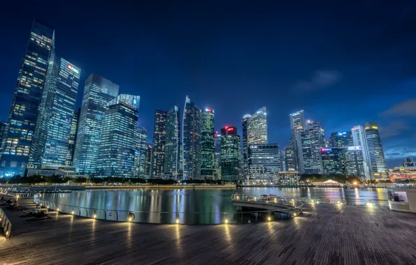 Night, the city, Singapore