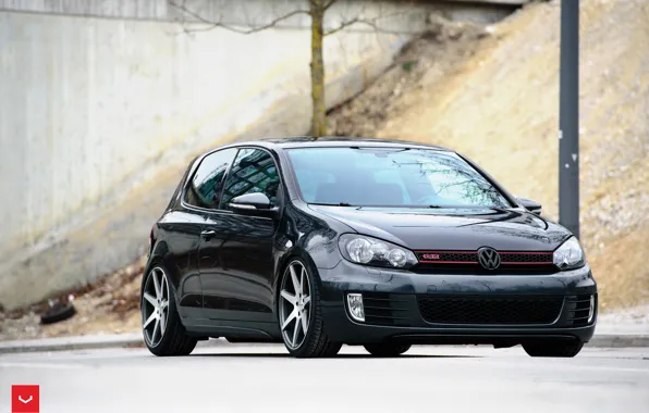 Picture Volkswagen, Golf, GTI, Vossen, Silver, Wheels, CV7, Machined