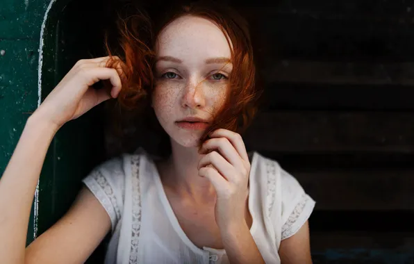 Freckles, redhead, ginger, Aleks Five
