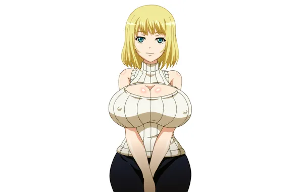Girl, sexy, cleavage, erect nipples, boobs, anime, beautiful, short hair
