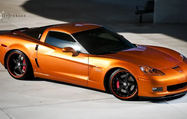 Orange, Z06, Corvette, Chevrolet, Chevrolet, Corvette, orange, 360 three sixty forged
