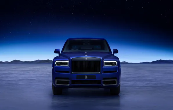 Picture Rolls-Royce, front view, Cullinan, Rolls-Royce Cullinan Black Badge Blue Shadow