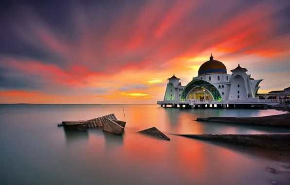 Malaysia, malacca, straits mosque