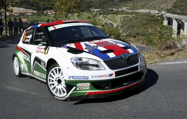 Picture Machine, Wheel, The hood, WRC, Rally, Rally, The front, Skoda