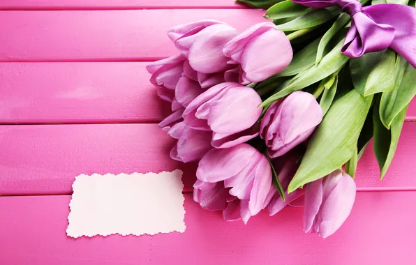 Picture flowers, bouquet, tulips, pink, wood, pink, flowers, beautiful