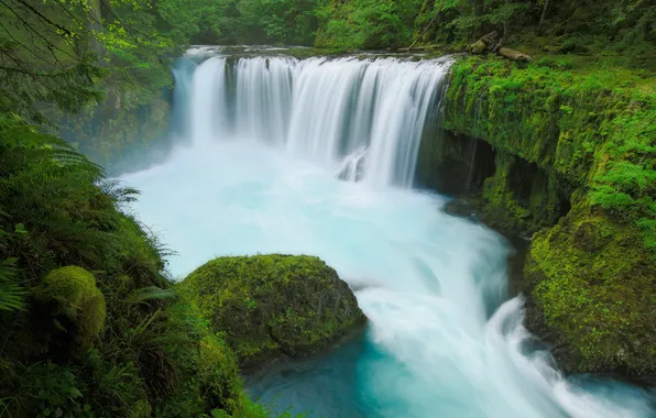 Picture river, waterfall, Washington, USA, Colombia, state