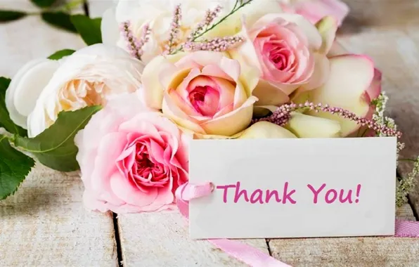 Picture flowers, roses, bouquet, flowers, thank you, bouquet, roses, cards