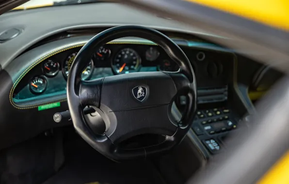 Lamborghini, lambo, Diablo, car interior, Lamborghini Diablo VT Roadster