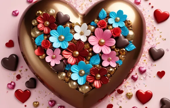 Love, flowers, holiday, heart, heart, hearts, heart, Valentine's Day