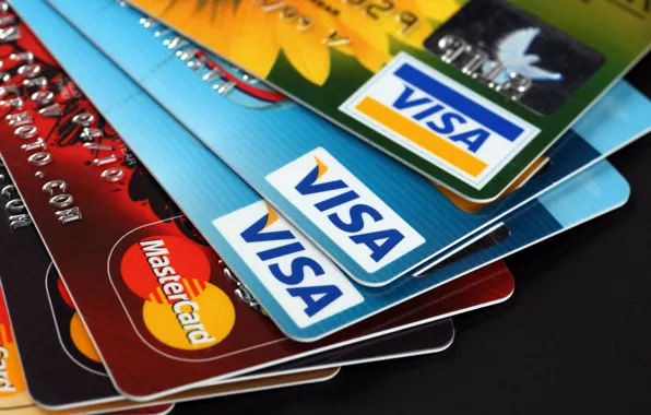 Picture plastic, money, credit cards, Visa
