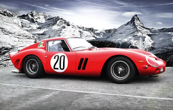 Picture mountains, Ferrari, classic, autowalls, Ferrari 250 GTO