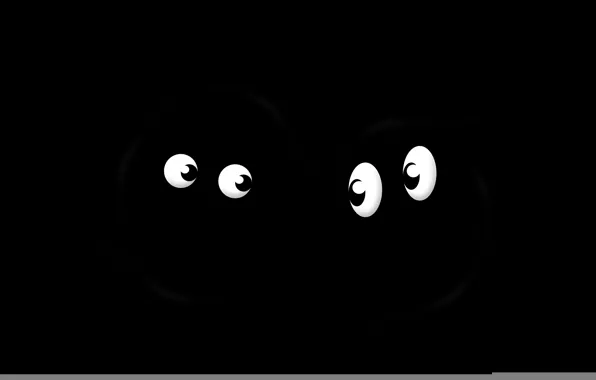 Eyes, two, pupils, shape, look, black background