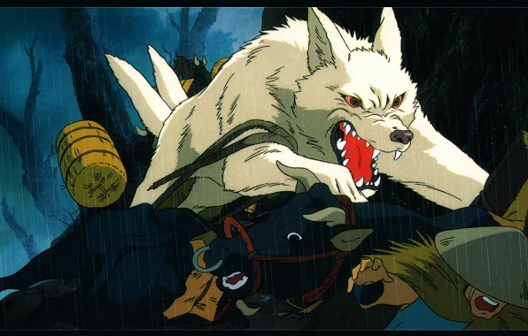 Predator, attack, horror, red eyes, the shower, panic, Mononoke, white wolf