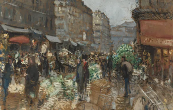 Picture, the urban landscape, Pierre Eugène Montesin, Pierre-Eugene Montezin, On The Market