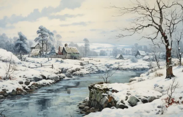 Ice, art, winter, snow, farm