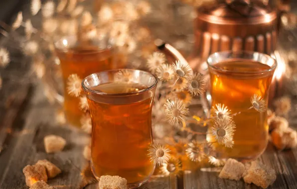 Tea, sugar, drink