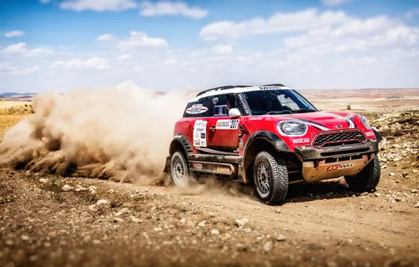 Red, Mini, Dust, Sport, Speed, Race, Rally, SUV