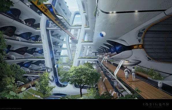 Park, people, construction, Robinson the journey, Esmeralda habitat module concept design