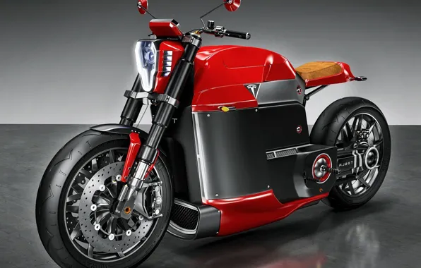 Concept, wallpaper, red, beautiful, motorcycle, Tesla, speed, fast