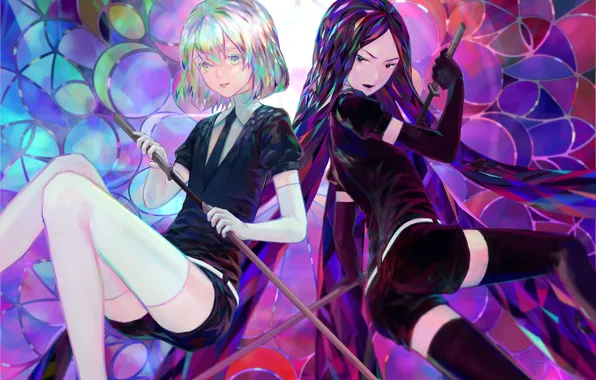 Girl, anime, art, Houseki no kuni
