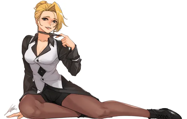 Picture girl, game, anime, blonde, pose, martial artist, bishojo, japonese