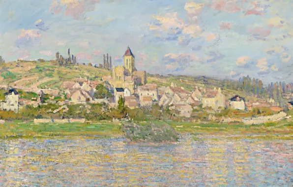 Landscape, the city, home, picture, Claude Monet, Vétheuil