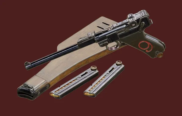 Germany, Self-loading pistol, Georg Johann Luger, Luger Artillery, Luger Long Gun 08