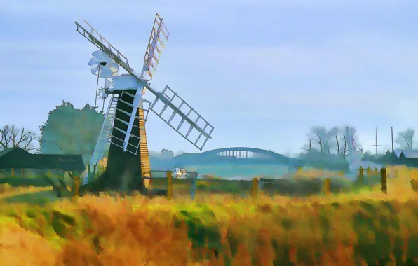 Mill, wind, The Waterpump