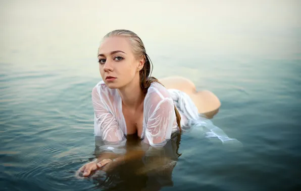 Ass, water, pose, Girl, wet, Sergey Gokk