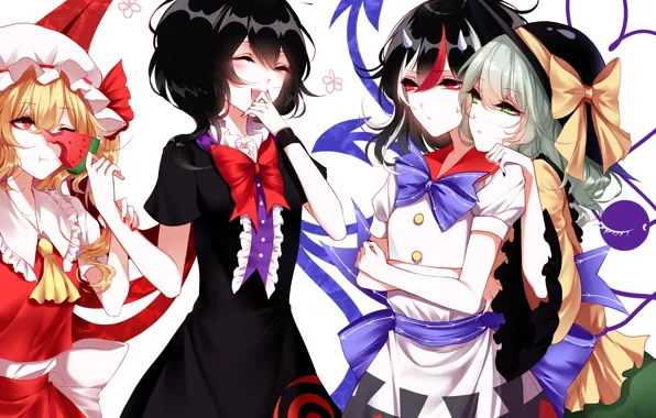 Girls, watermelon, Touhou, Touhou, Touhou, Sheya