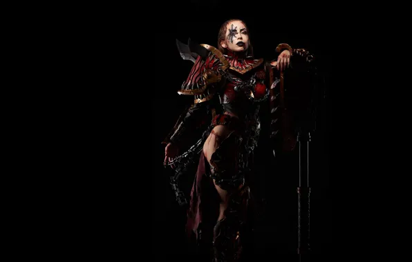 Girl, blood, warhammer 40 000, Eldar, cosplay model