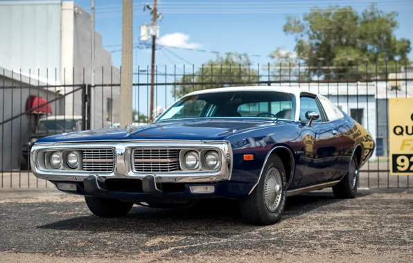 Picture retro, Dodge, muscle car, classic, the front, 1973, Charger SE